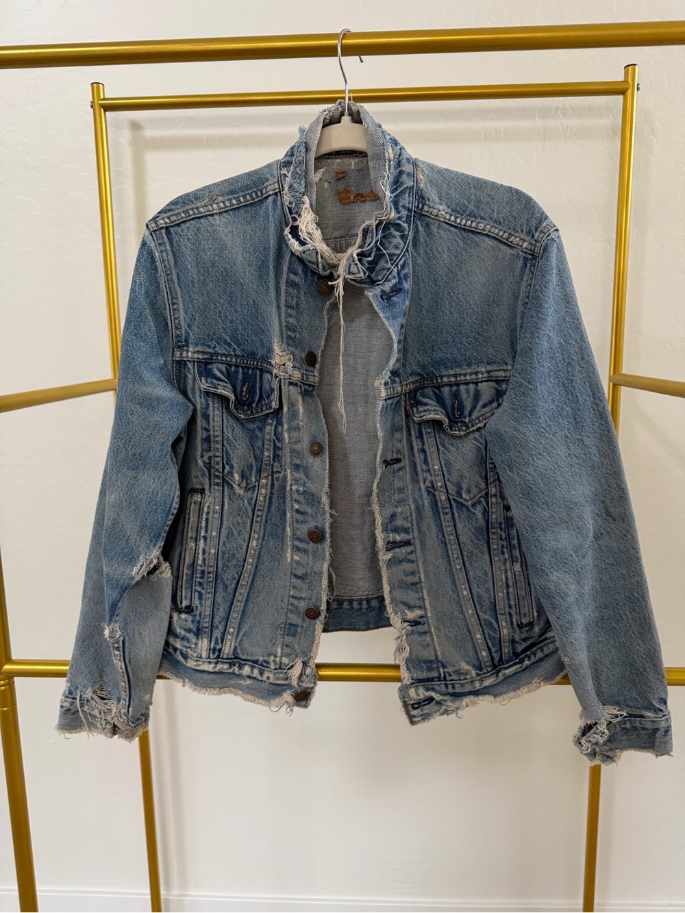 Levi's Light Blue Distressed Denim Jacket